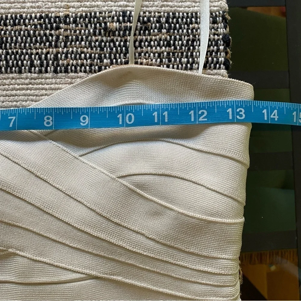 ERIN by Erin Fetherson Cream Gold Strapless Anabel Lurex Dress - Picture 12 of 16